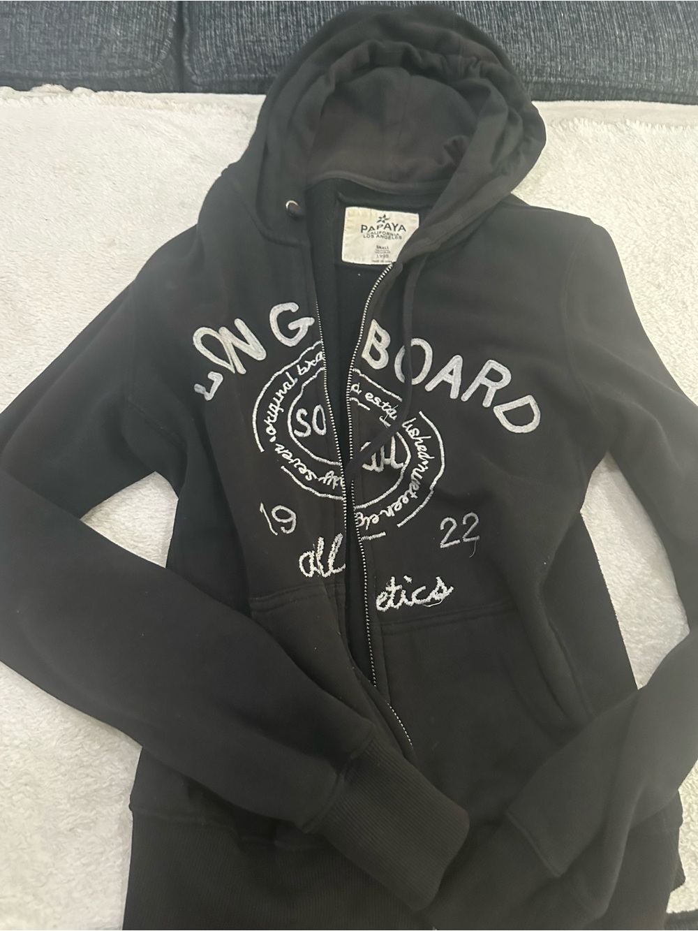 Papaya Black Sweatshirt with White Logo Patch